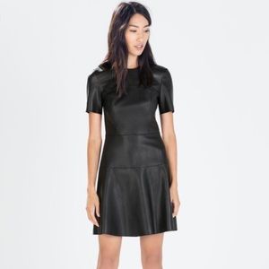 NEVER WORN Zara Black pleather Dress